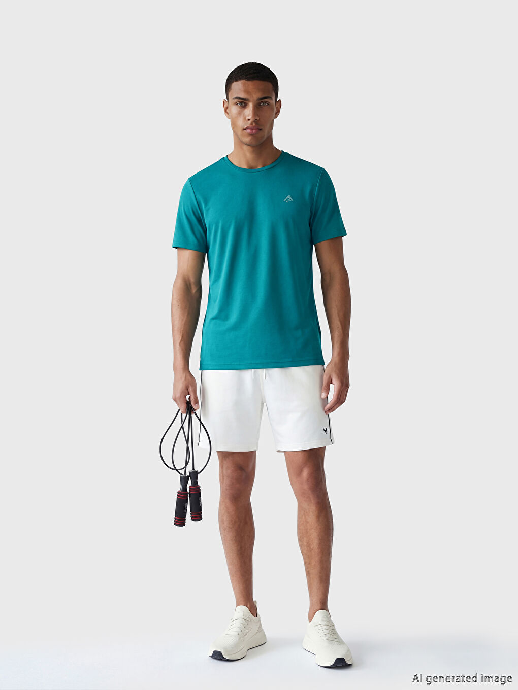 Мужская футболка с круглым вырезом и принтом-1