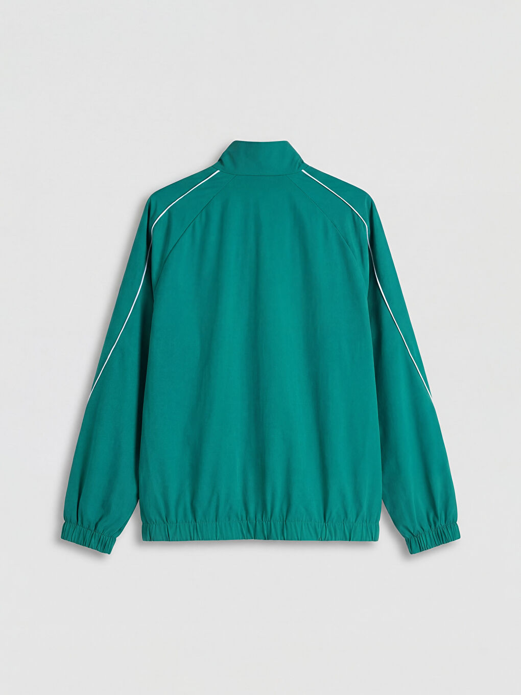 Yeşil Dik Yaka Baskılı Erkek Fermuarlı Sweatshirt-1