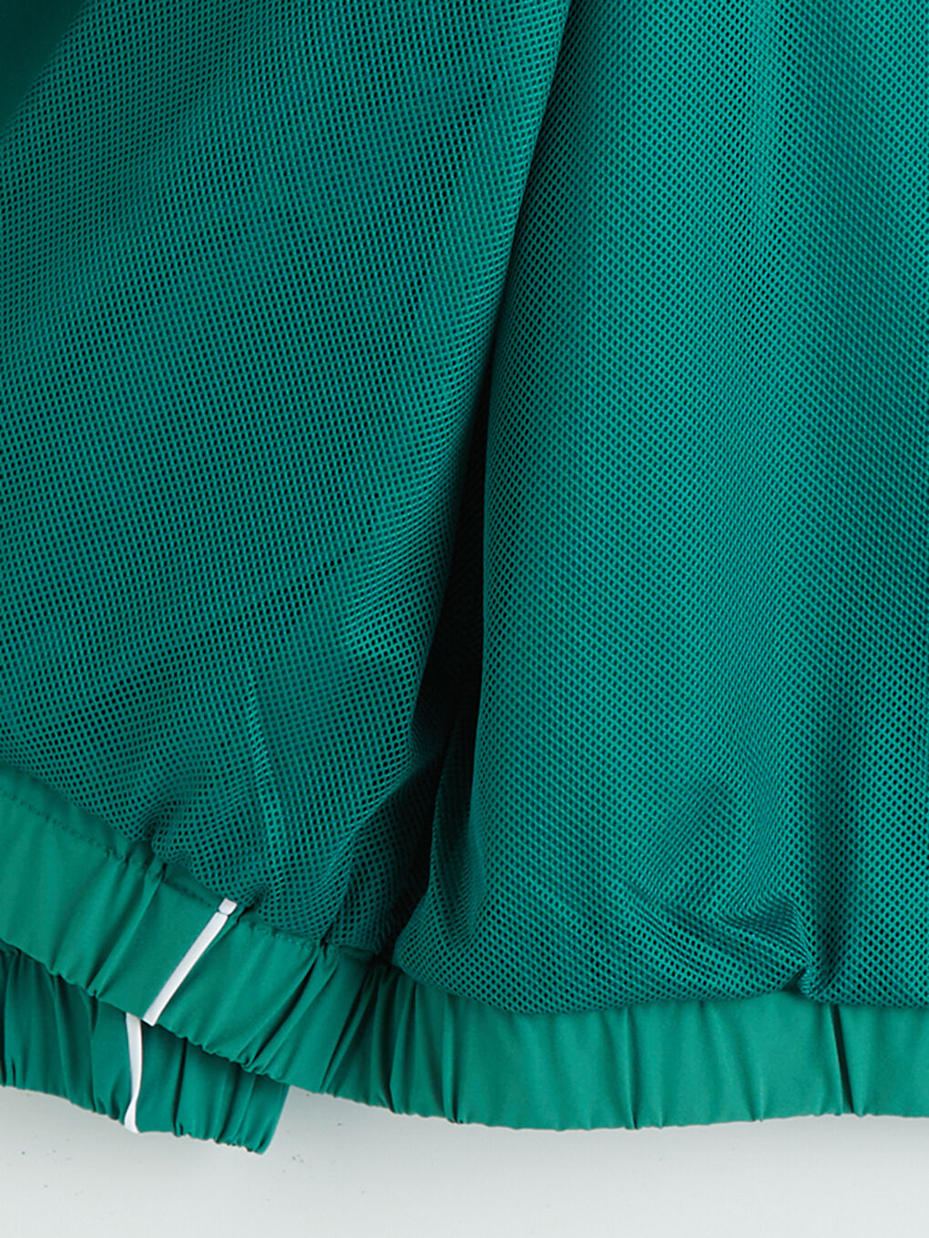 Yeşil Dik Yaka Baskılı Erkek Fermuarlı Sweatshirt-2