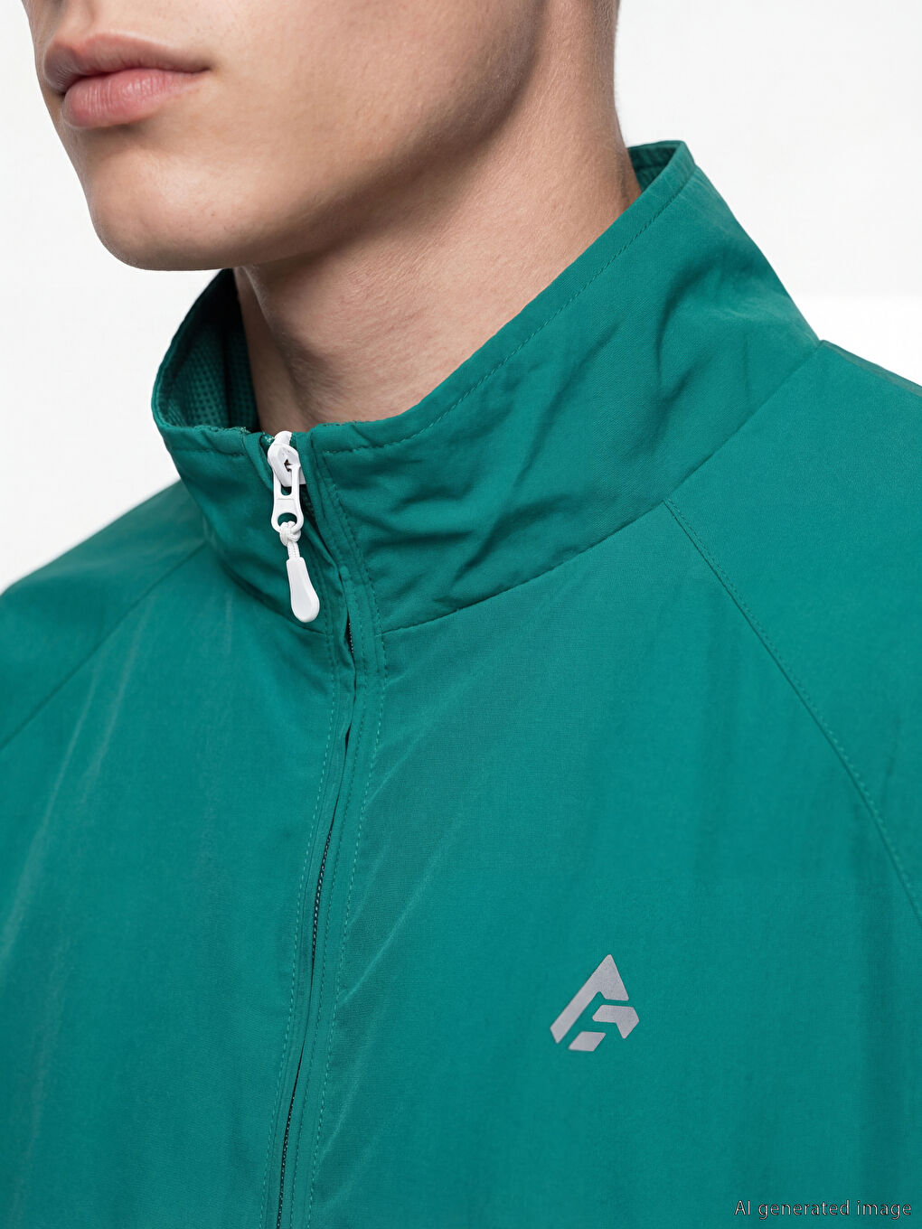 Mock Neck Printed Men's Zip-Up Sweatshirt-2