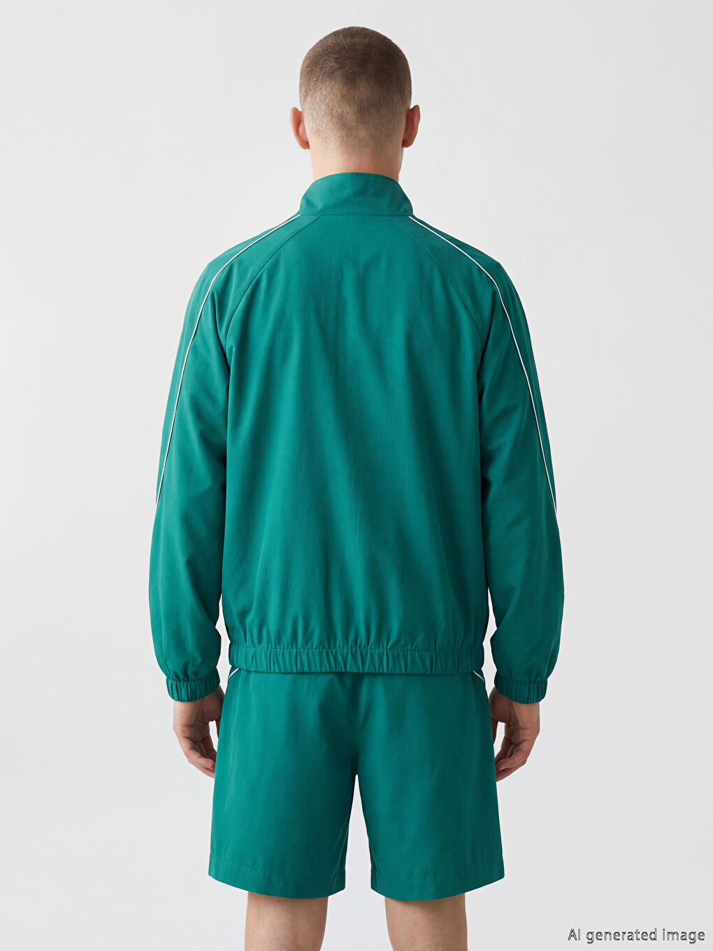 Mock Neck Printed Men's Zip-Up Sweatshirt-3