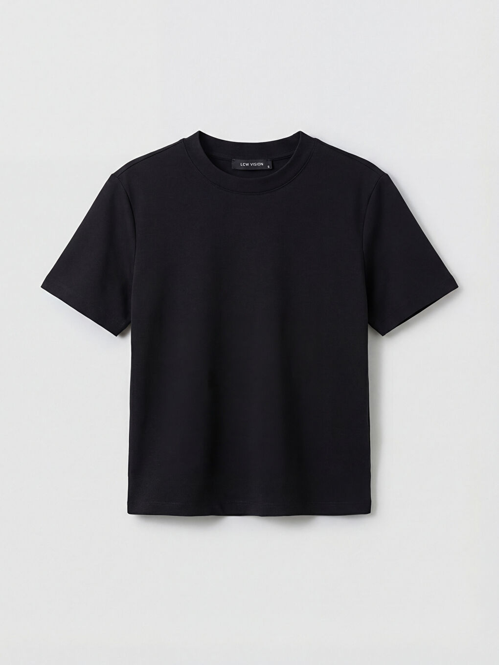 Siyah Dik Yaka Kadın Tişört