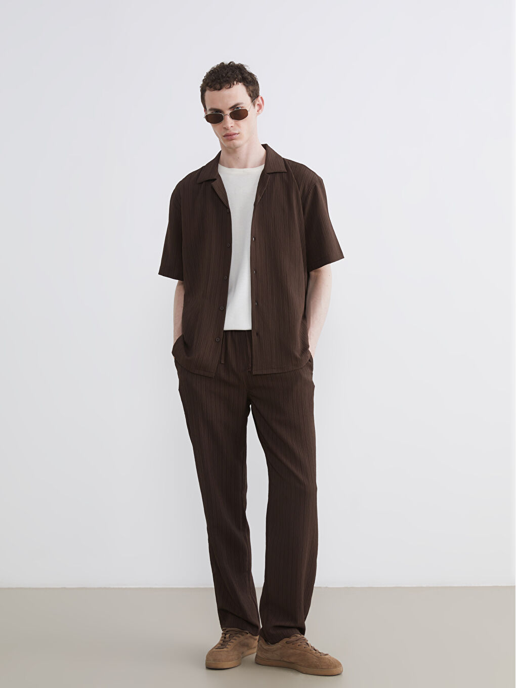 Kahverengi Baggy Fit Erkek Pantolon