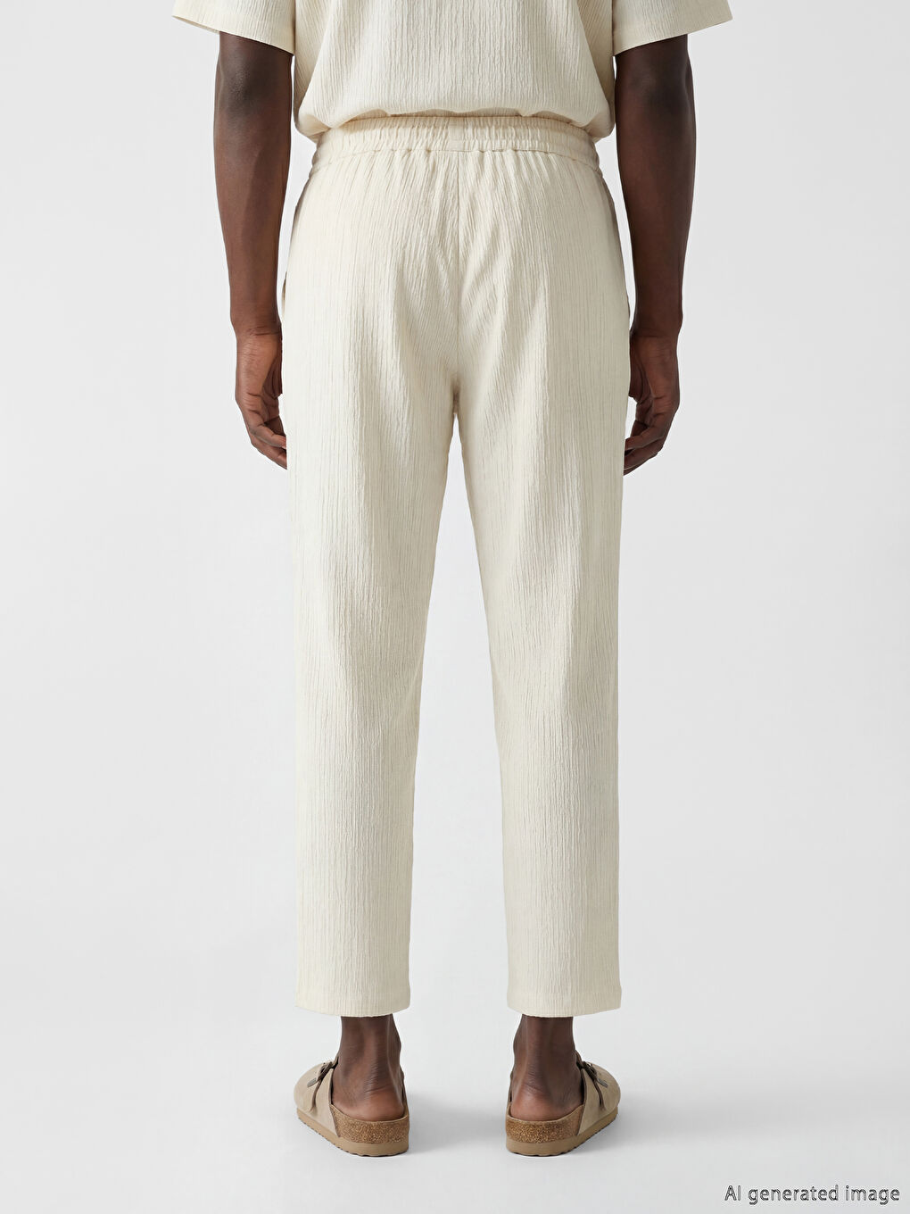 Bej Baggy Fit Erkek Pantolon-3