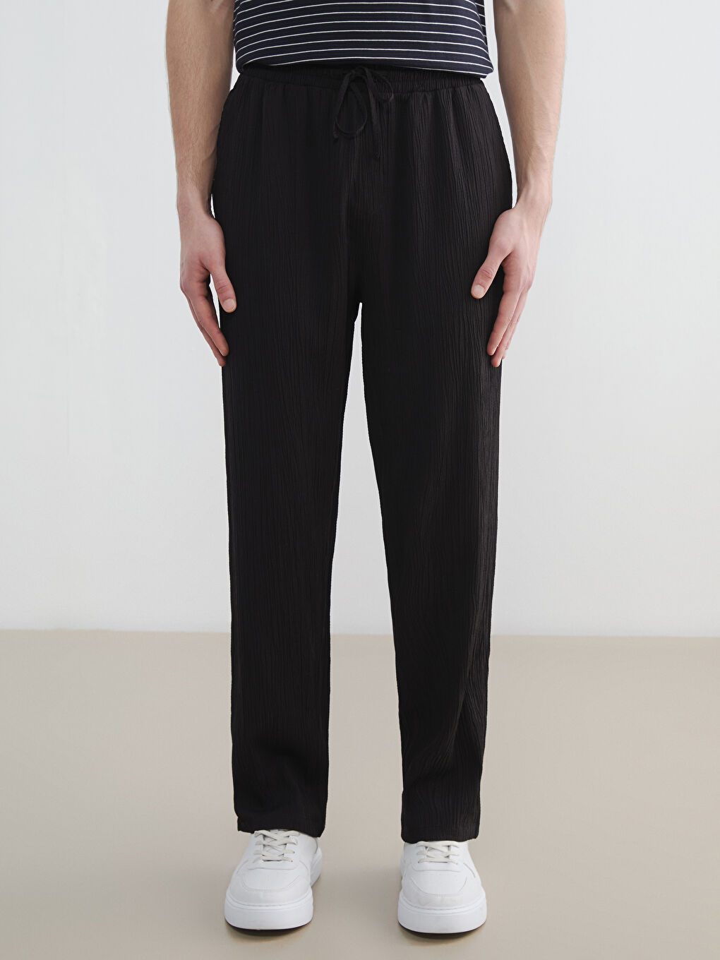 Siyah Baggy Fit Erkek Pantolon-1