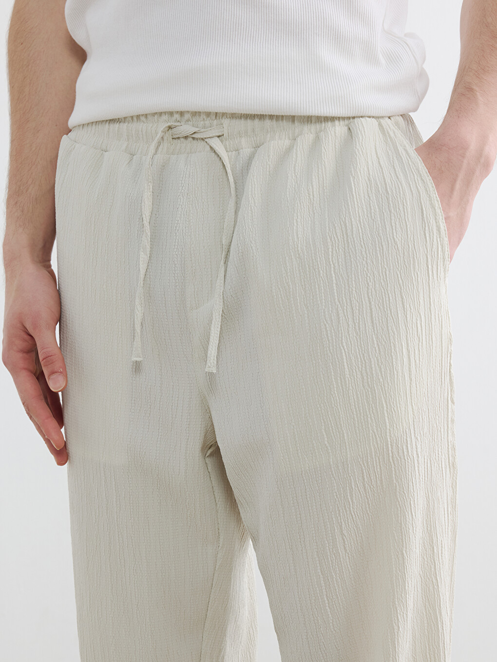 Gri Baggy Fit Erkek Pantolon-4