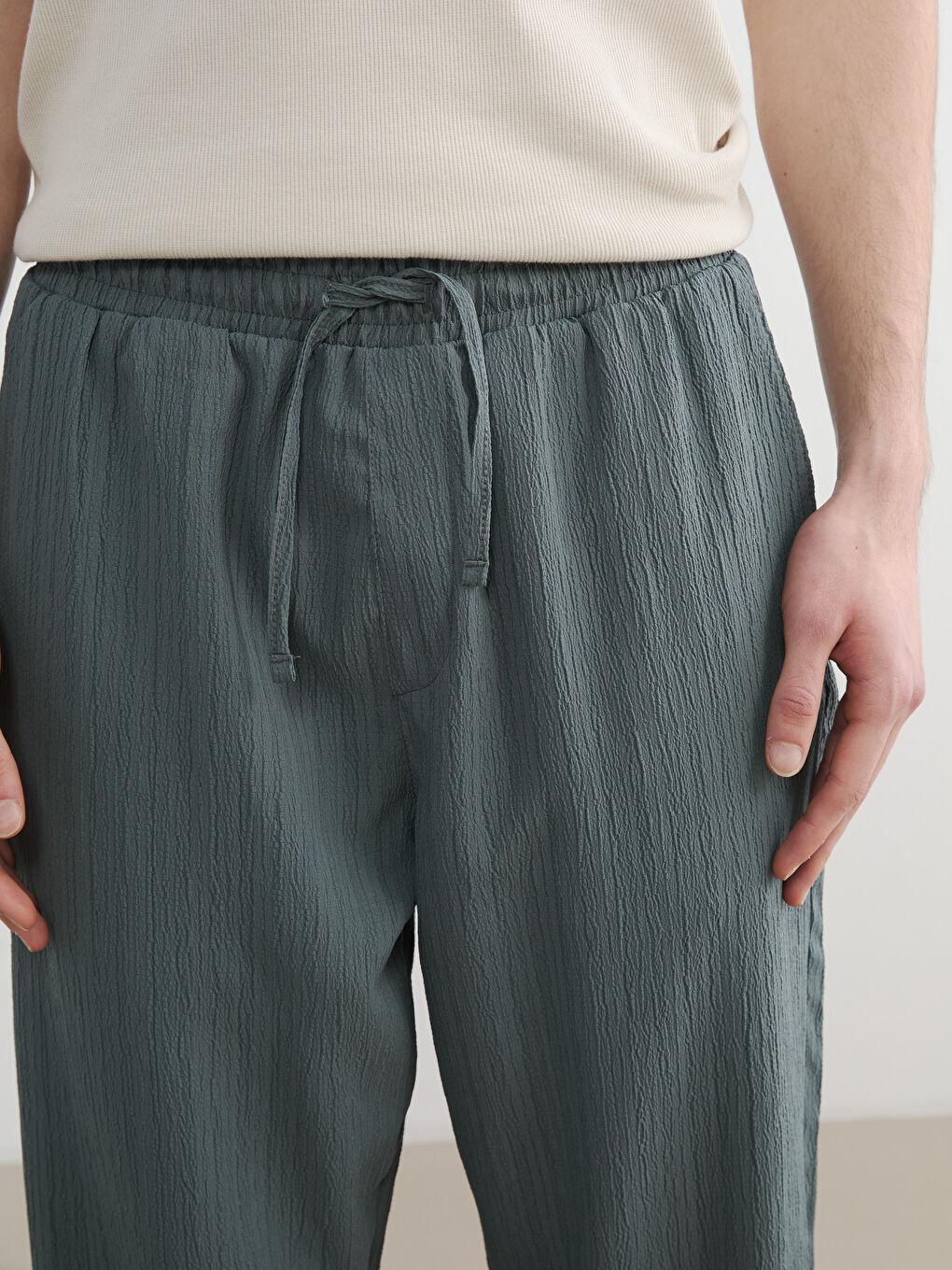 Yeşil Baggy Fit Erkek Pantolon-2