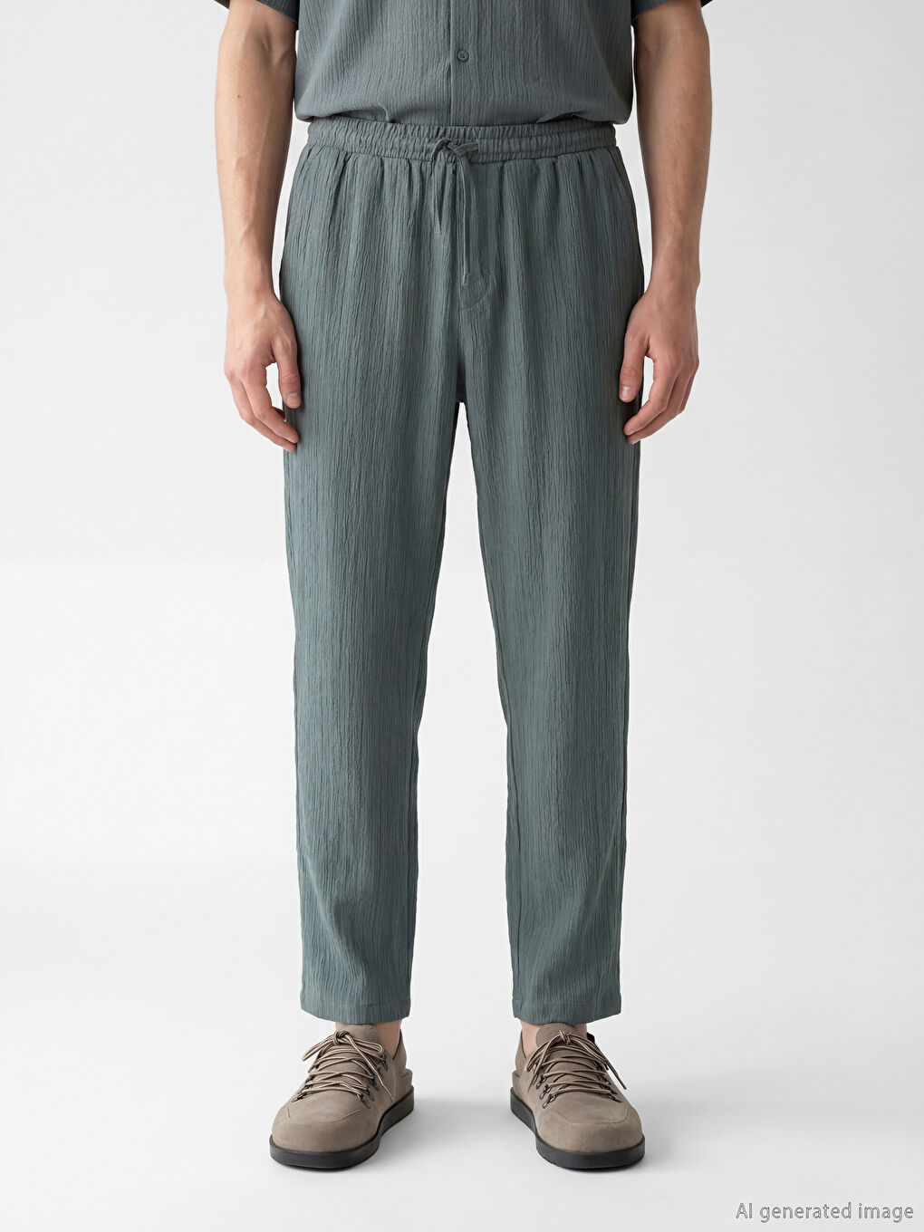 Yeşil Baggy Fit Erkek Pantolon-2