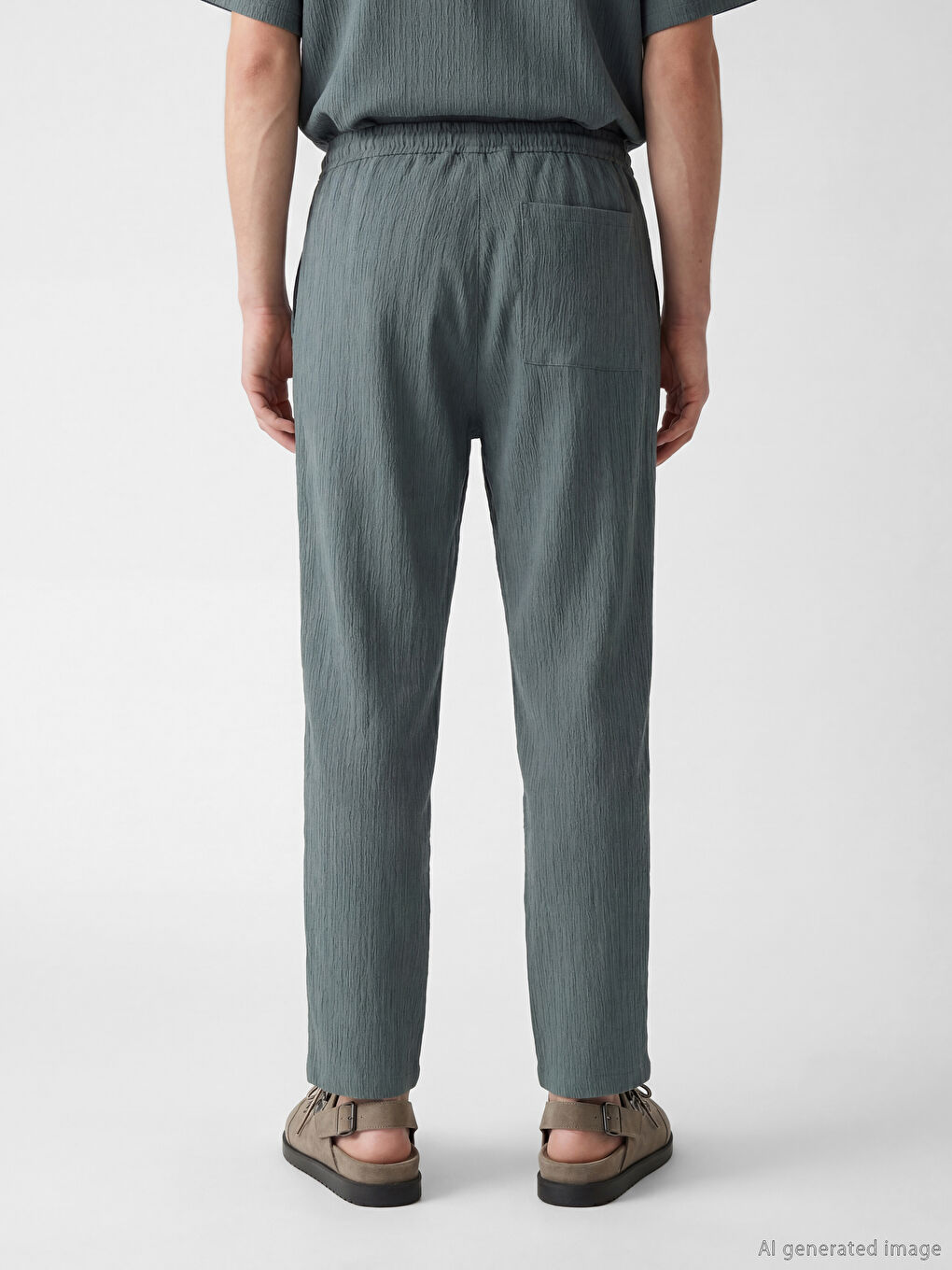 Yeşil Baggy Fit Erkek Pantolon-6