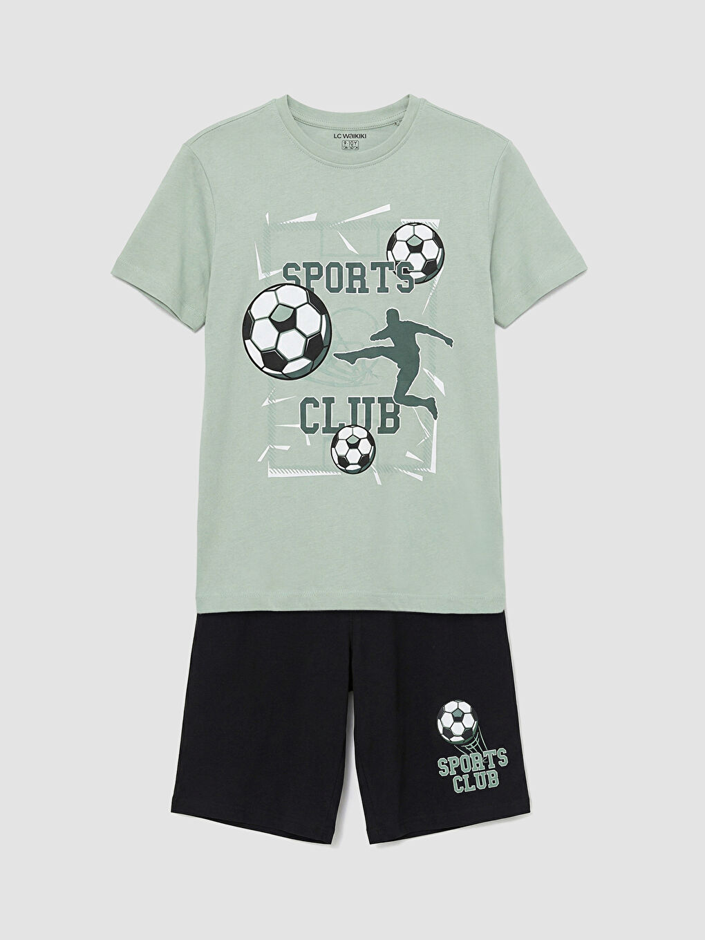 Boys' Crew Neck Printed Short Pajama Set