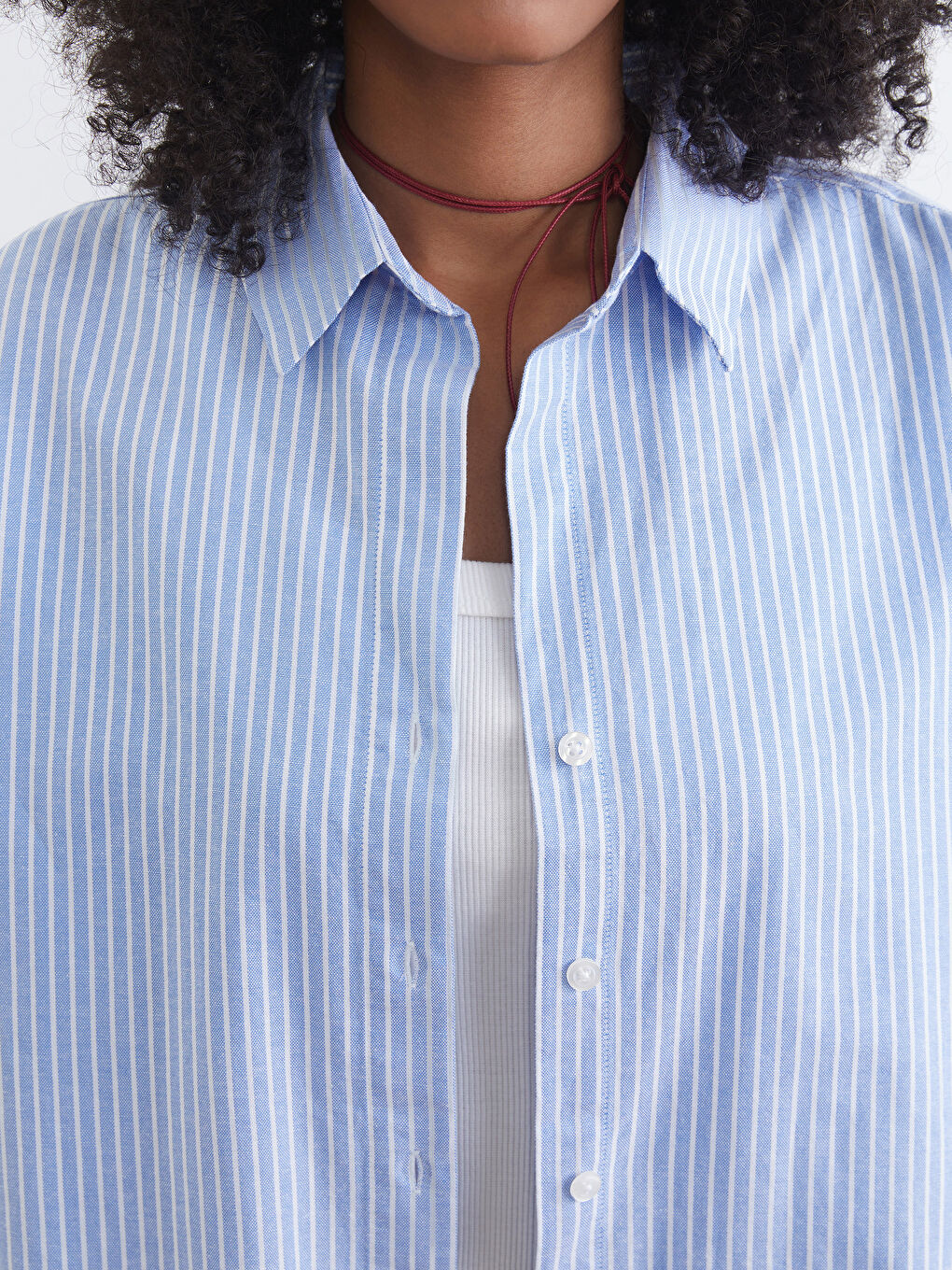 Striped Oversized Oxford Women's Shirt-2