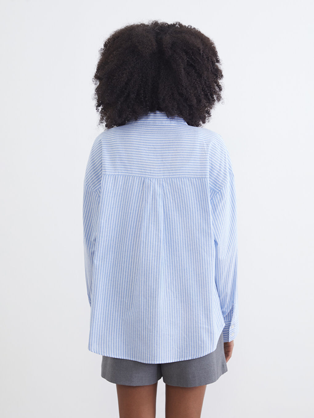 Striped Oversized Oxford Women's Shirt-3