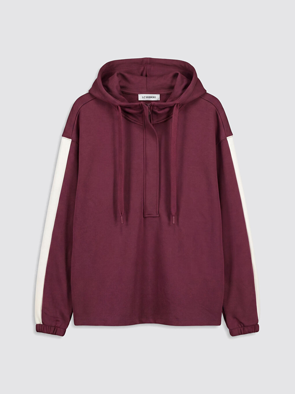 Hooded Loose Fit Striped Women's Sweatshirt