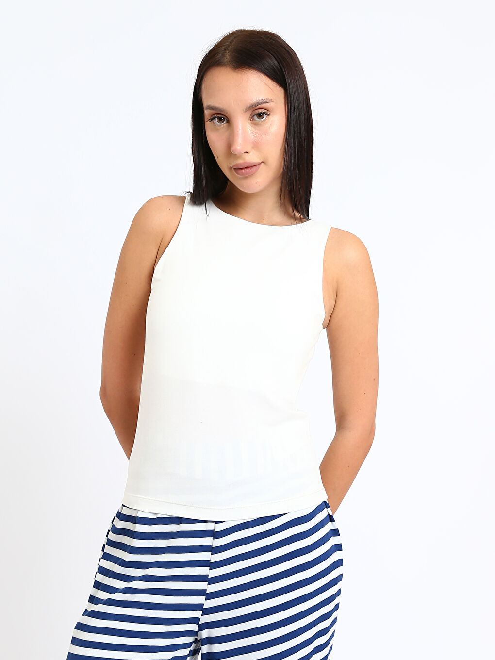 Crew Neck Women's Tank Top-1