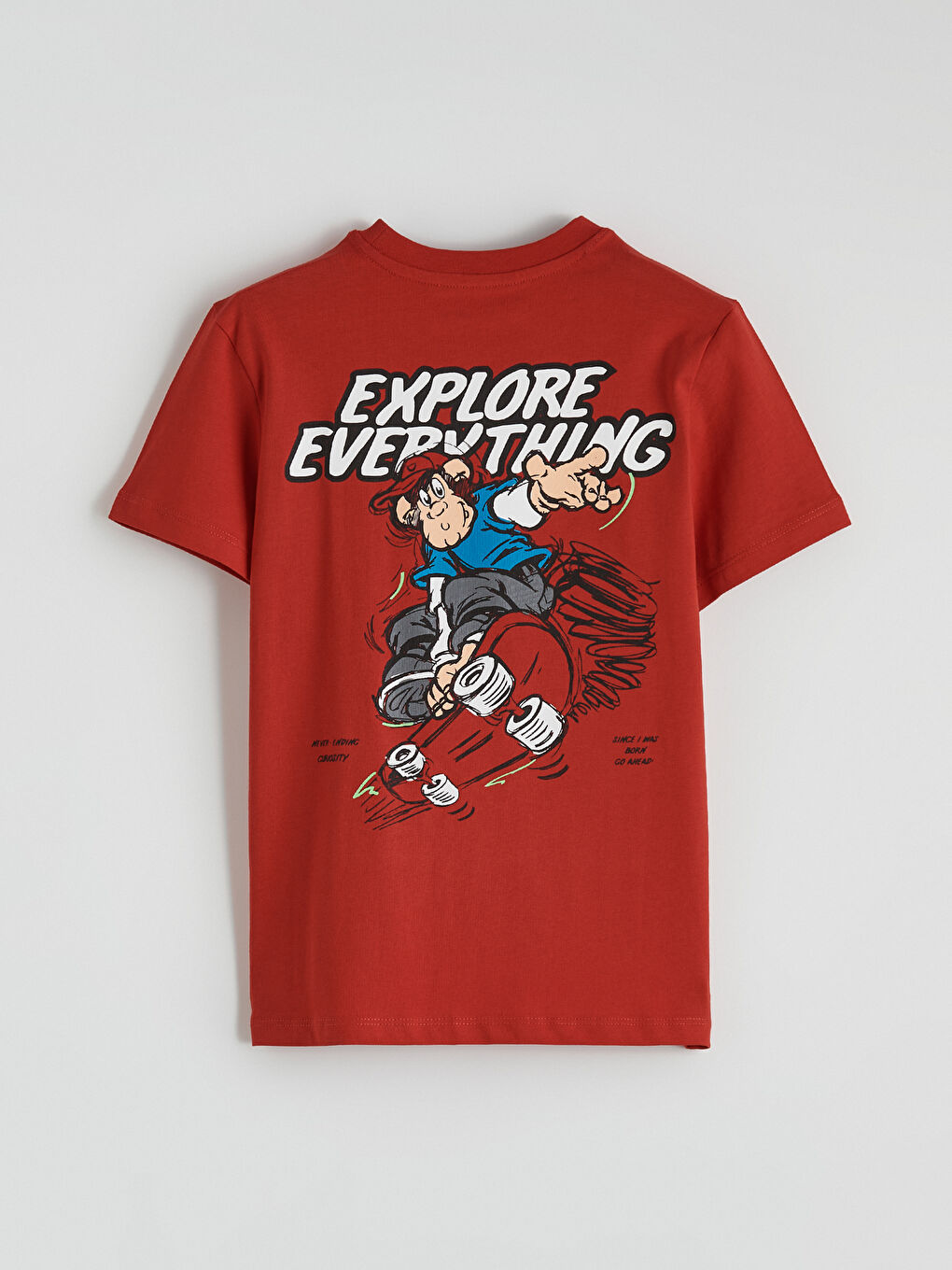 Kırmızı Nostaljik Maymun Baskılı Erkek Çocuk Tişört-3