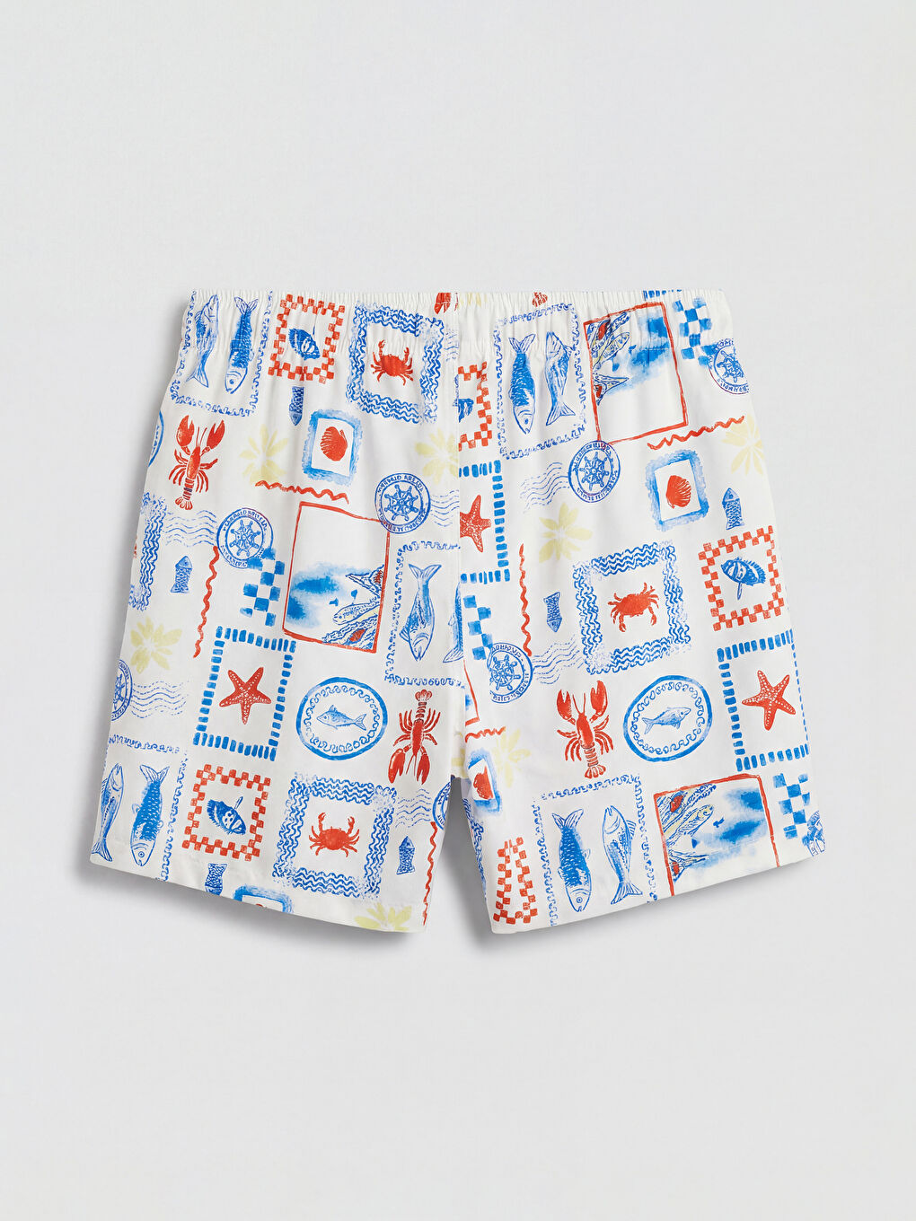 Ekru Gömlek Yaka Baskılı Kadın Şortlu Pijama Takımı-4