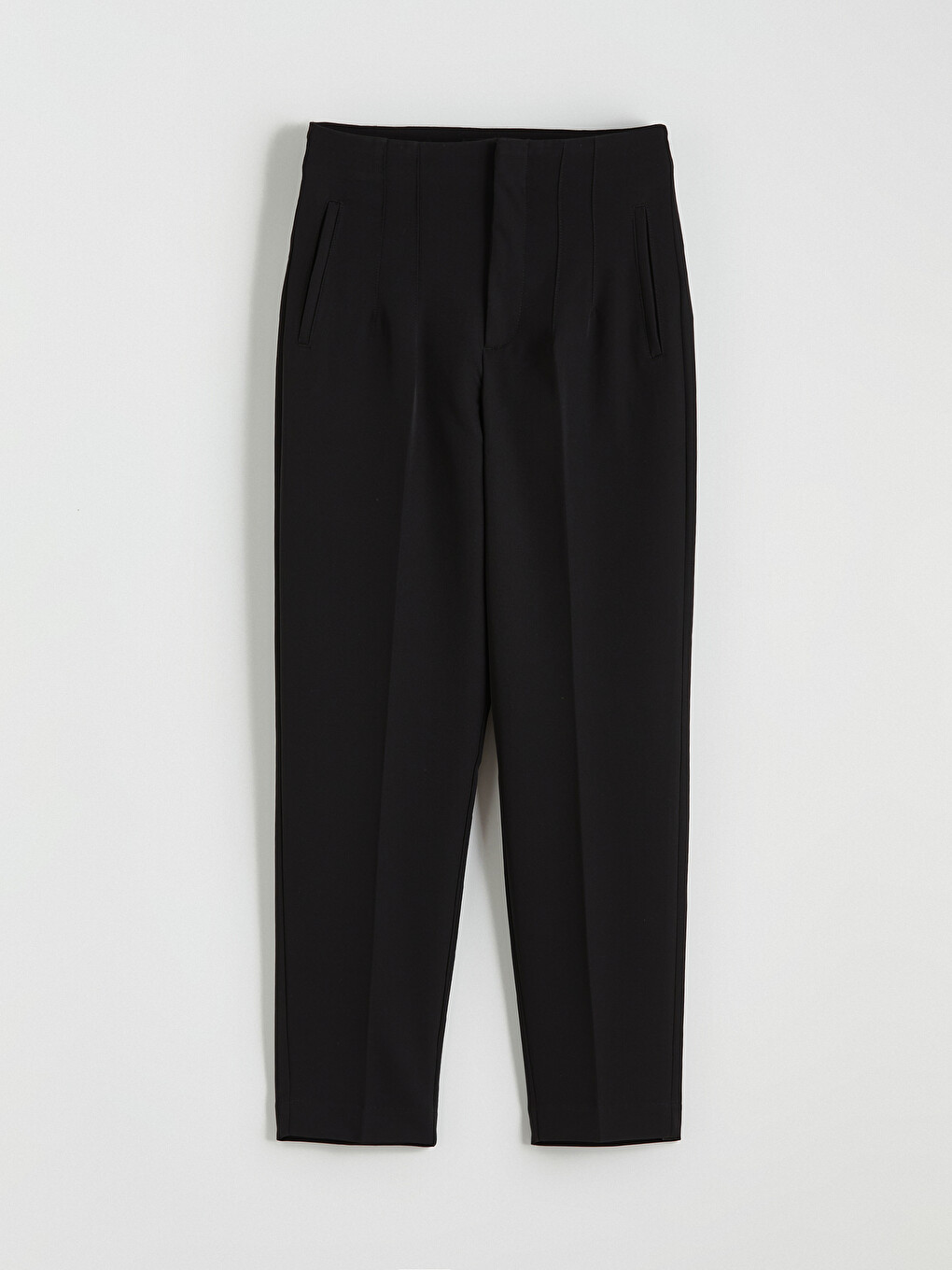 High Waisted Carrot Fit Women's Trousers-4