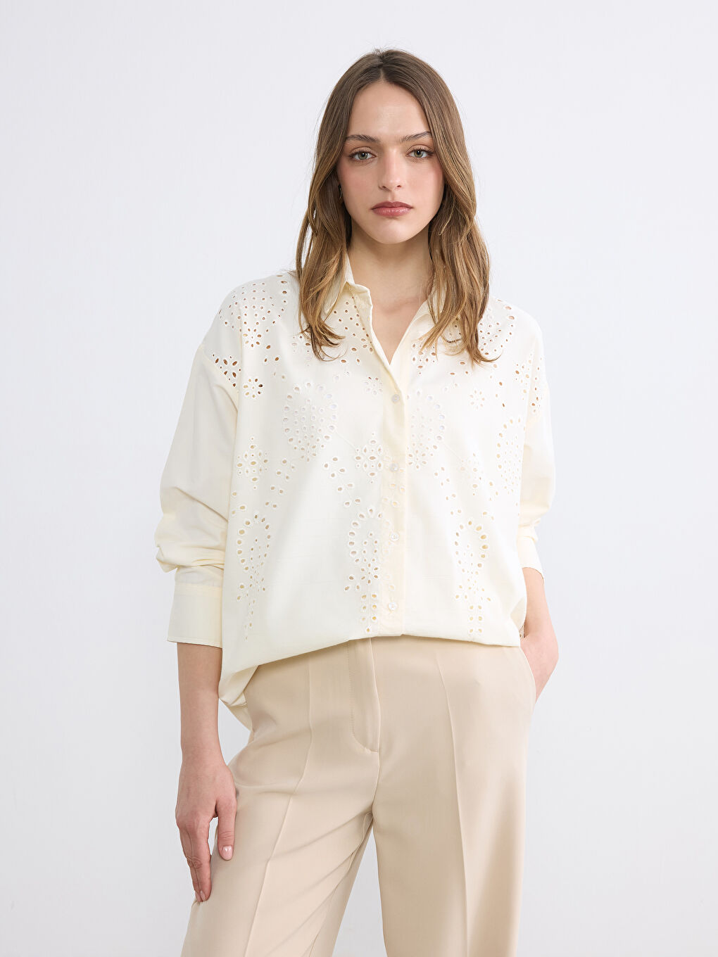 Embroidered Broderie Women's Shirt