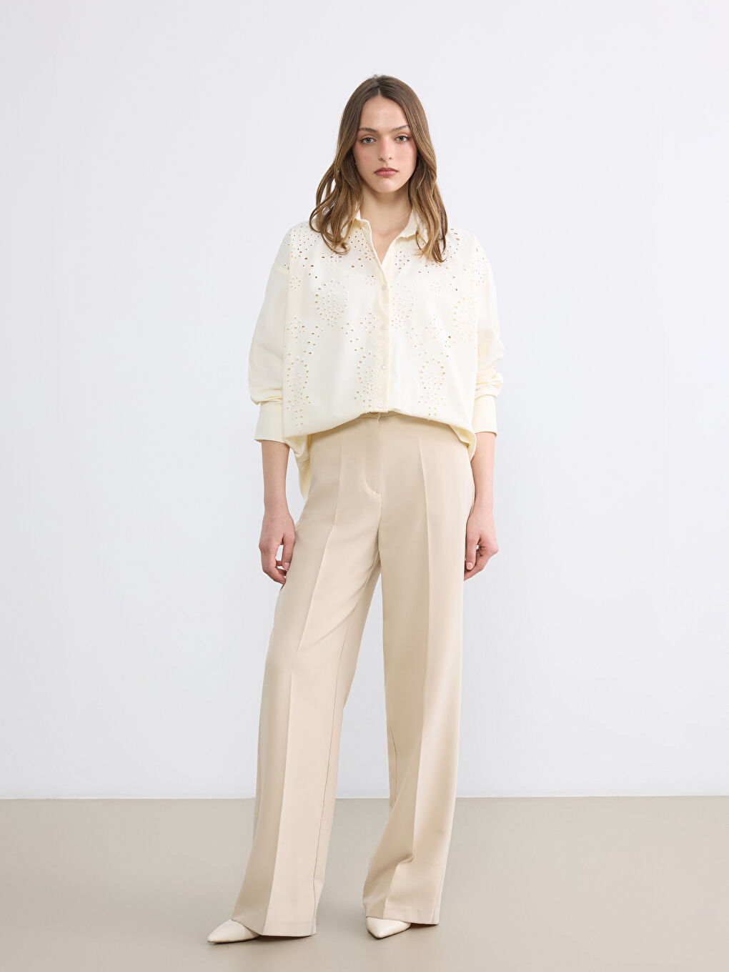 Embroidered Broderie Women's Shirt-1