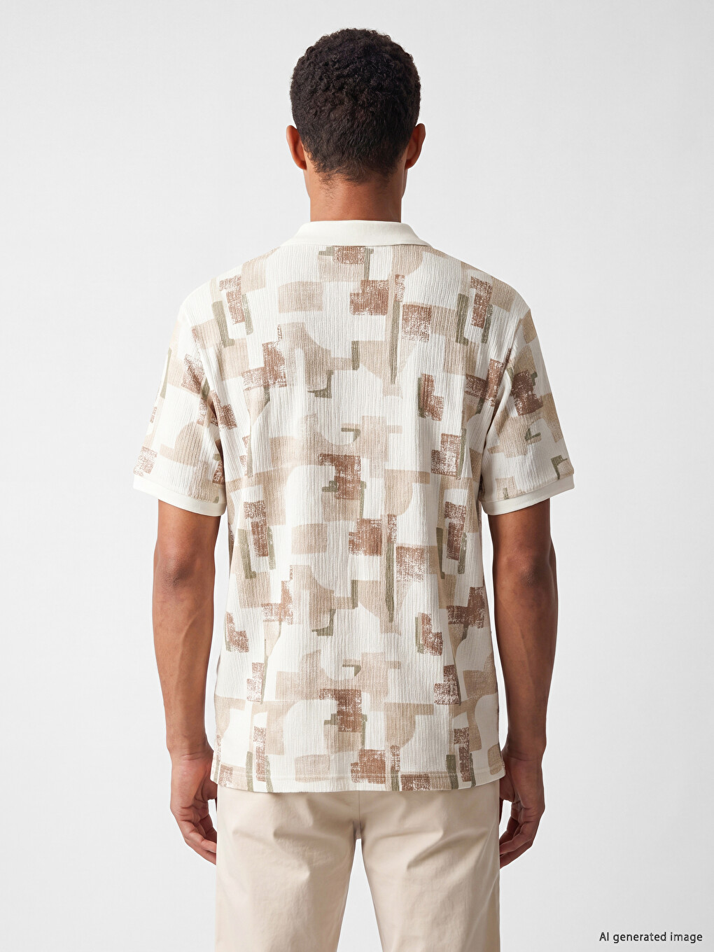 Polo Collar Printed Pique Men's T-Shirt-3