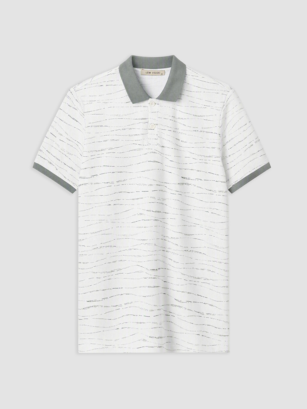 Polo Collar Patterned Men's T-shirt-4