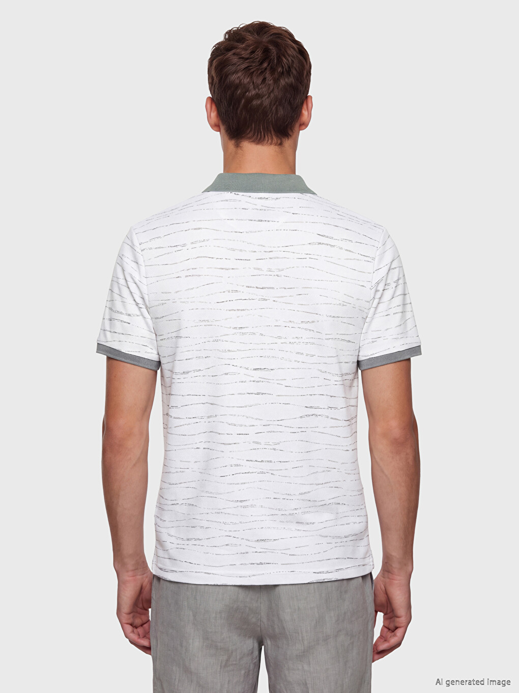 Polo Collar Patterned Men's T-shirt-3
