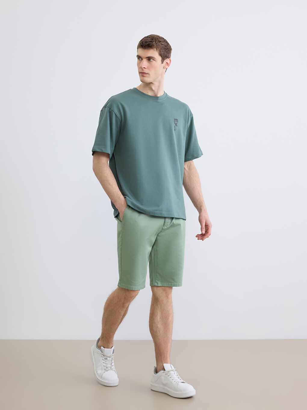 T-shirt Homme en Jersey Imprimé à Col Rond-1