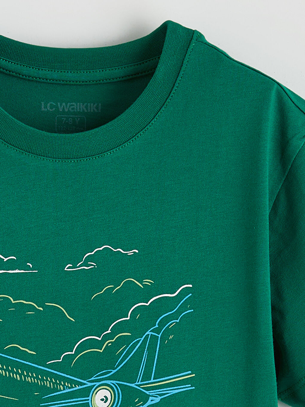 Yeşil Baskılı Erkek Çocuk Tişört-1