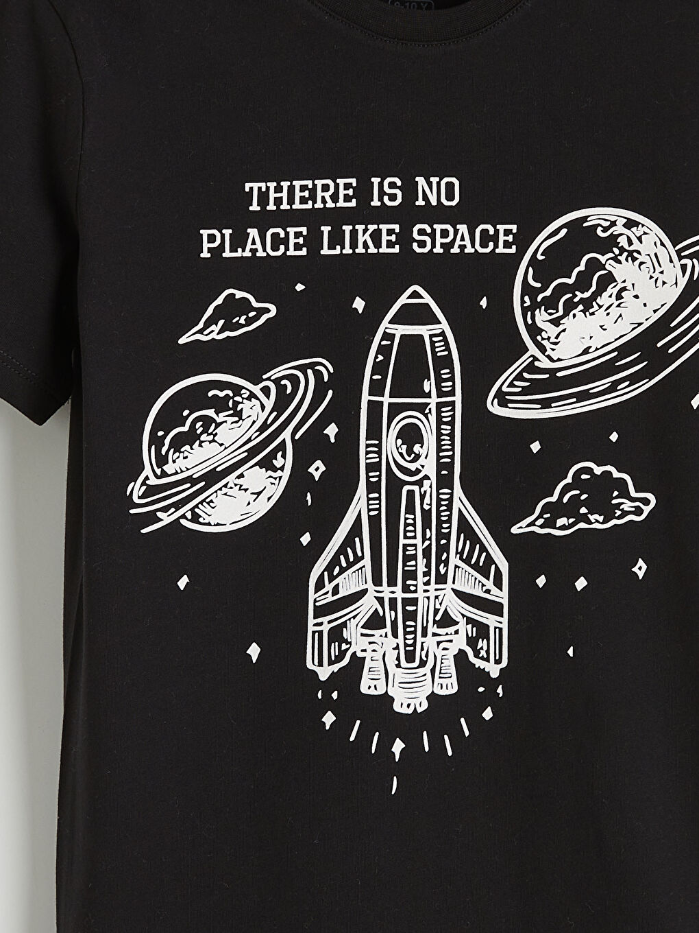 Siyah Bisiklet Yaka Erkek Çocuk Tişört-2