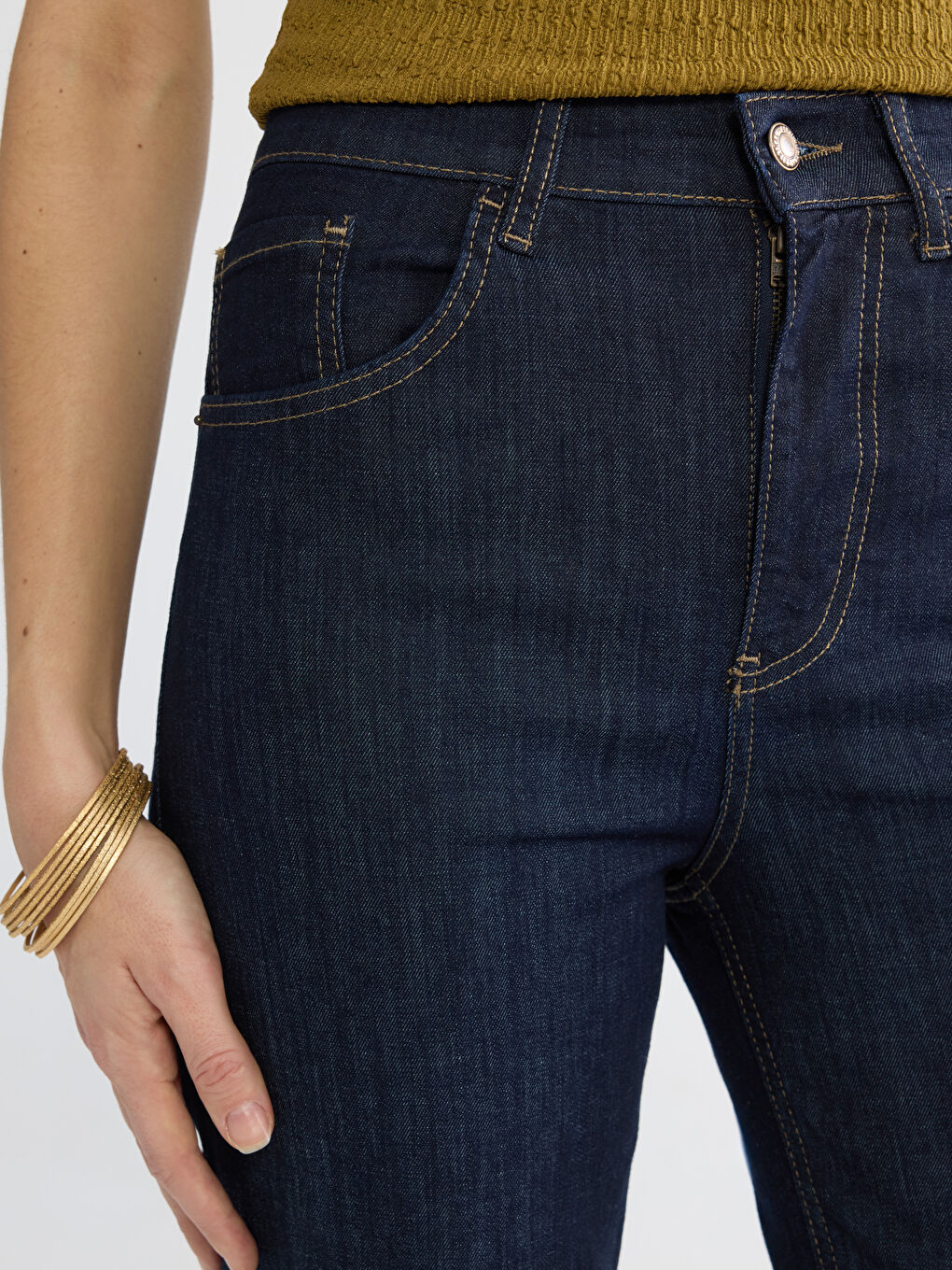 İndigo Flare Kadın Jean Pantolon-2