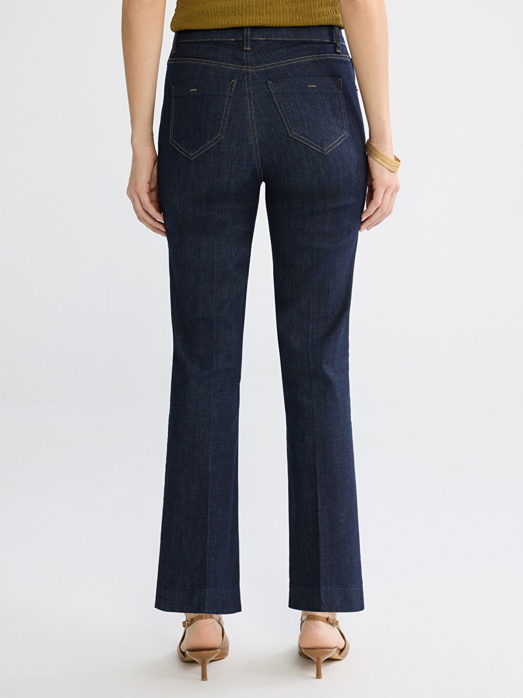 İndigo Flare Kadın Jean Pantolon-3