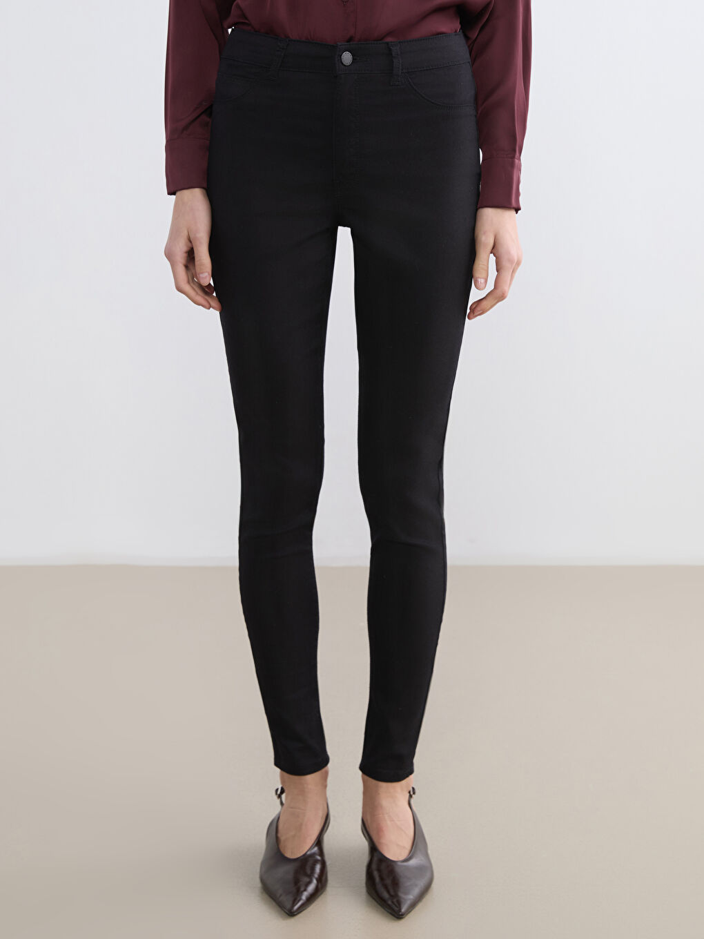 Siyah Jüpiter Süper Skinny Fit Kadın Jean Pantolon-1