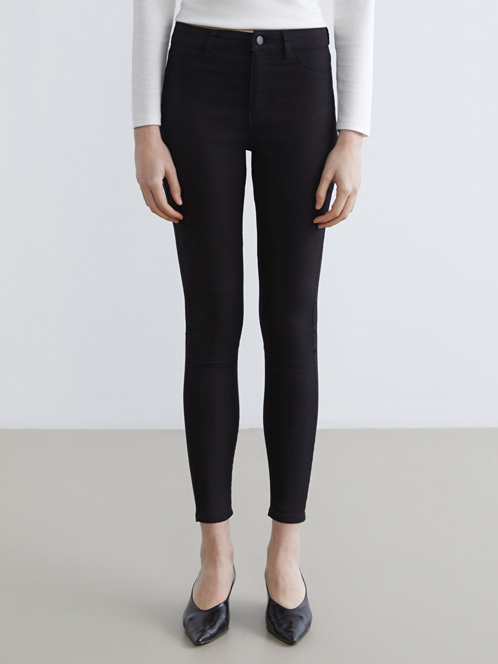 Siyah Jüpiter Süper Skinny Fit Kadın Jean Pantolon-1