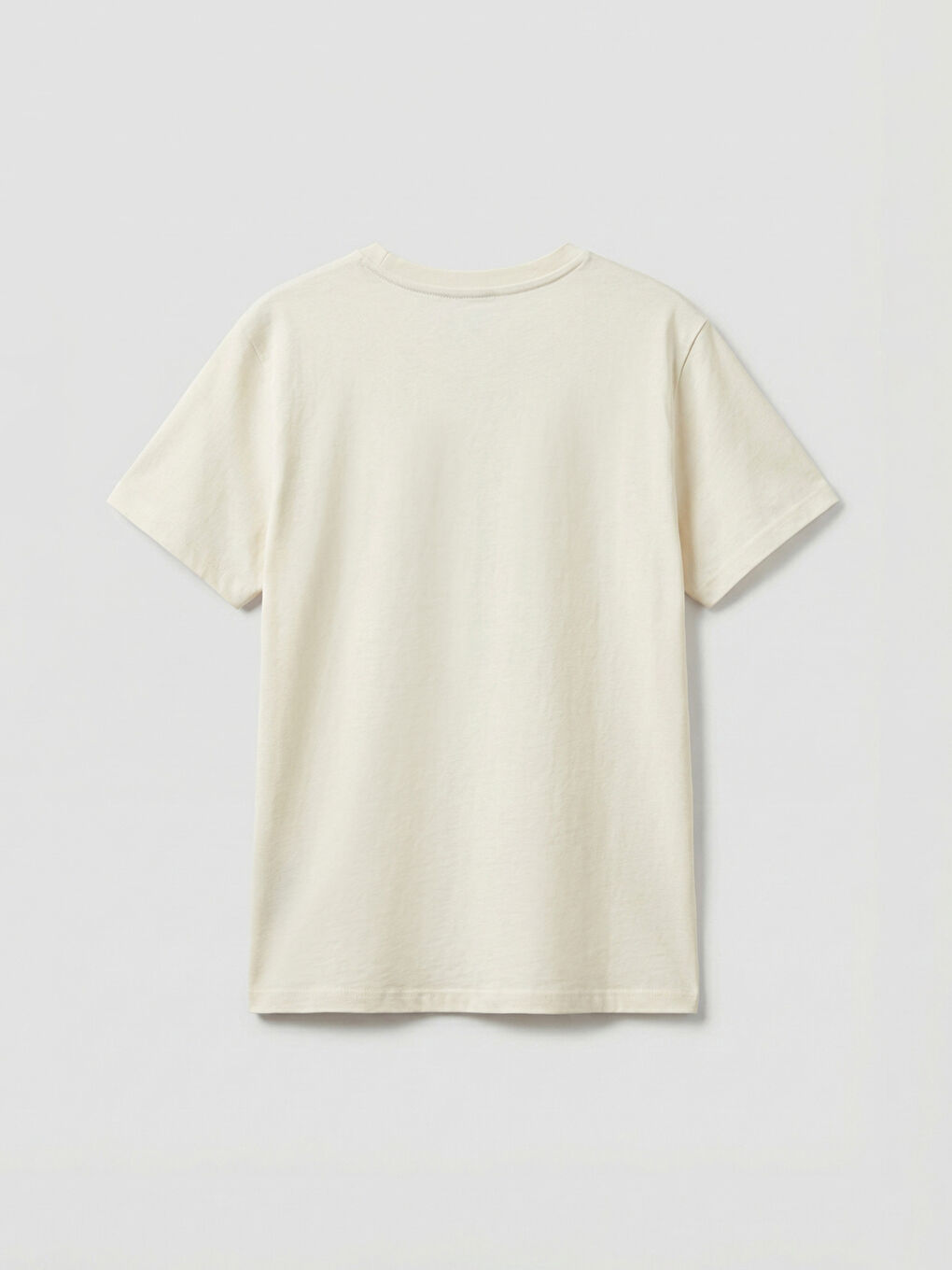 Ekru Bisiklet Yaka Baskılı Erkek Çocuk Tişört-1