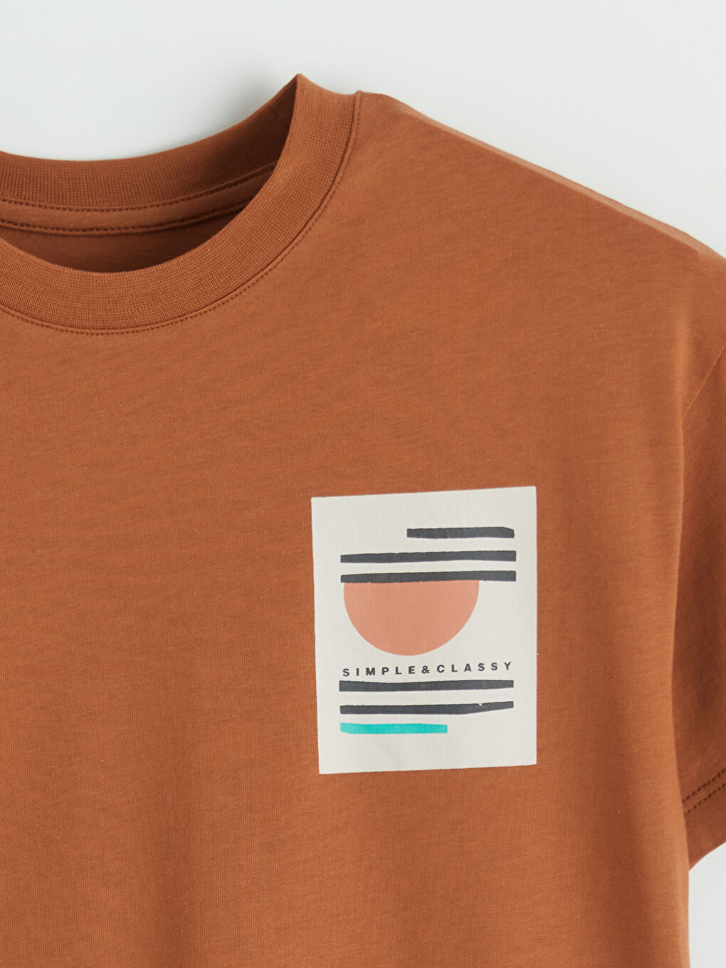 Kahverengi Baskılı Erkek Çocuk Tişört-1