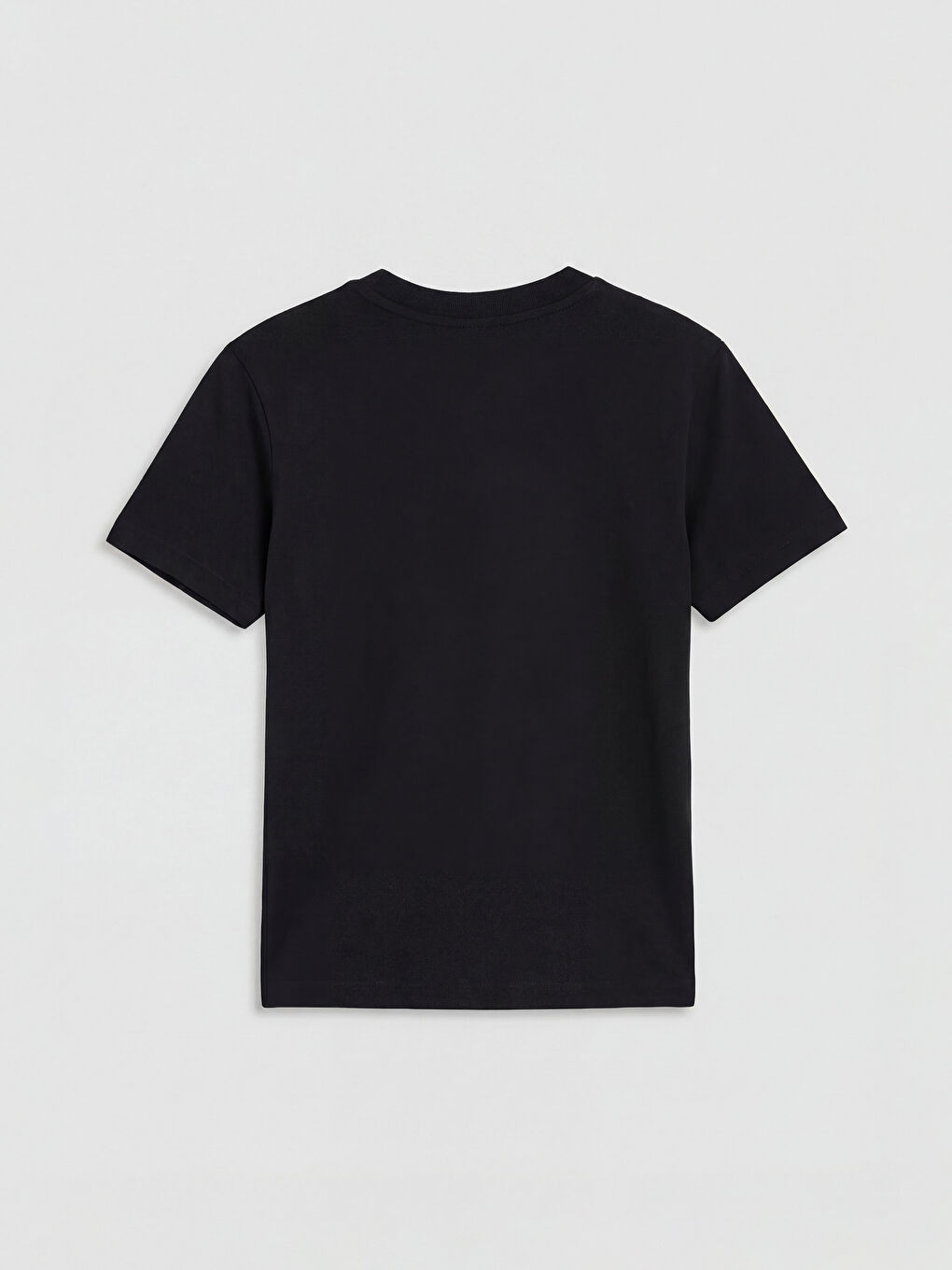 Siyah Bisiklet Yaka Kaplan Baskılı Erkek Çocuk Tişört-1