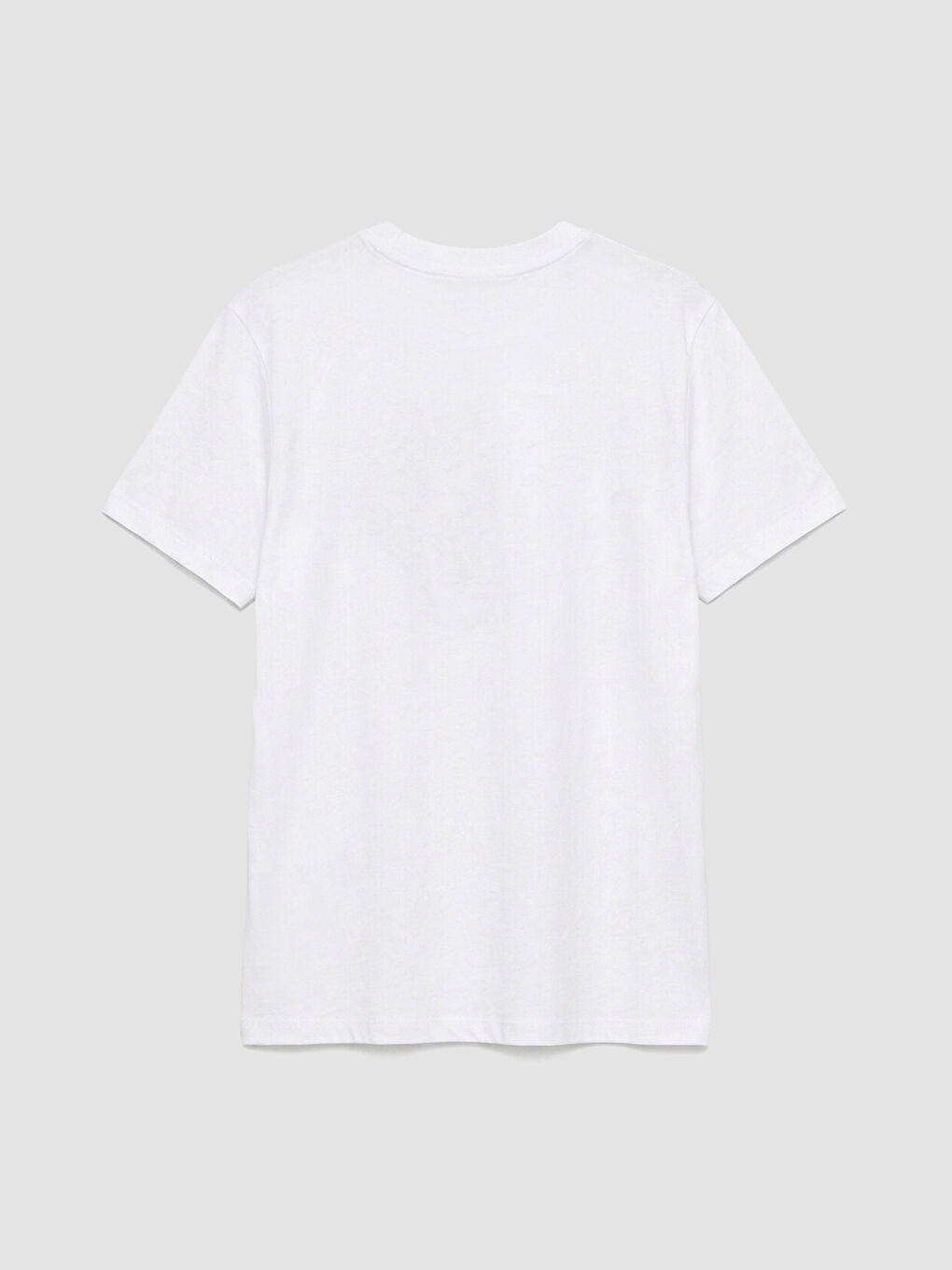 Beyaz Bisiklet Yaka Baskılı Erkek Çocuk Tişört-1