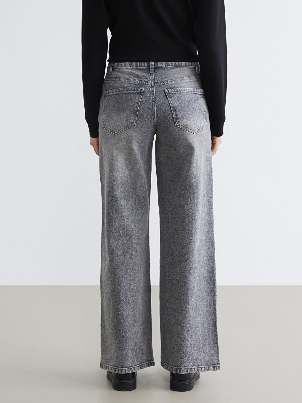 Женщины Серый Джинсы-3