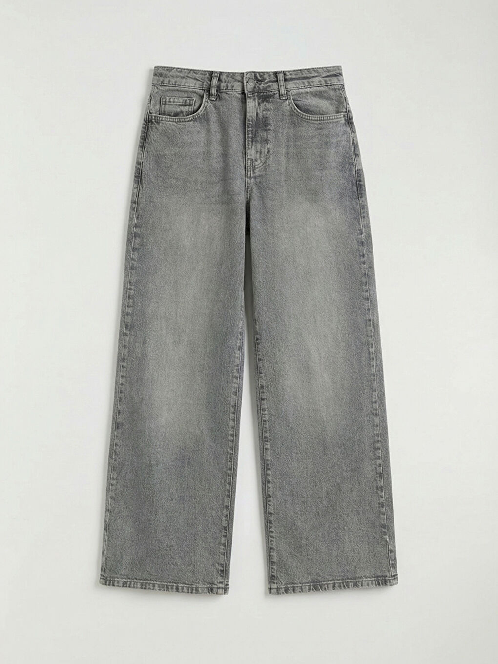 Gri Wideleg Kadın Jean Pantolon