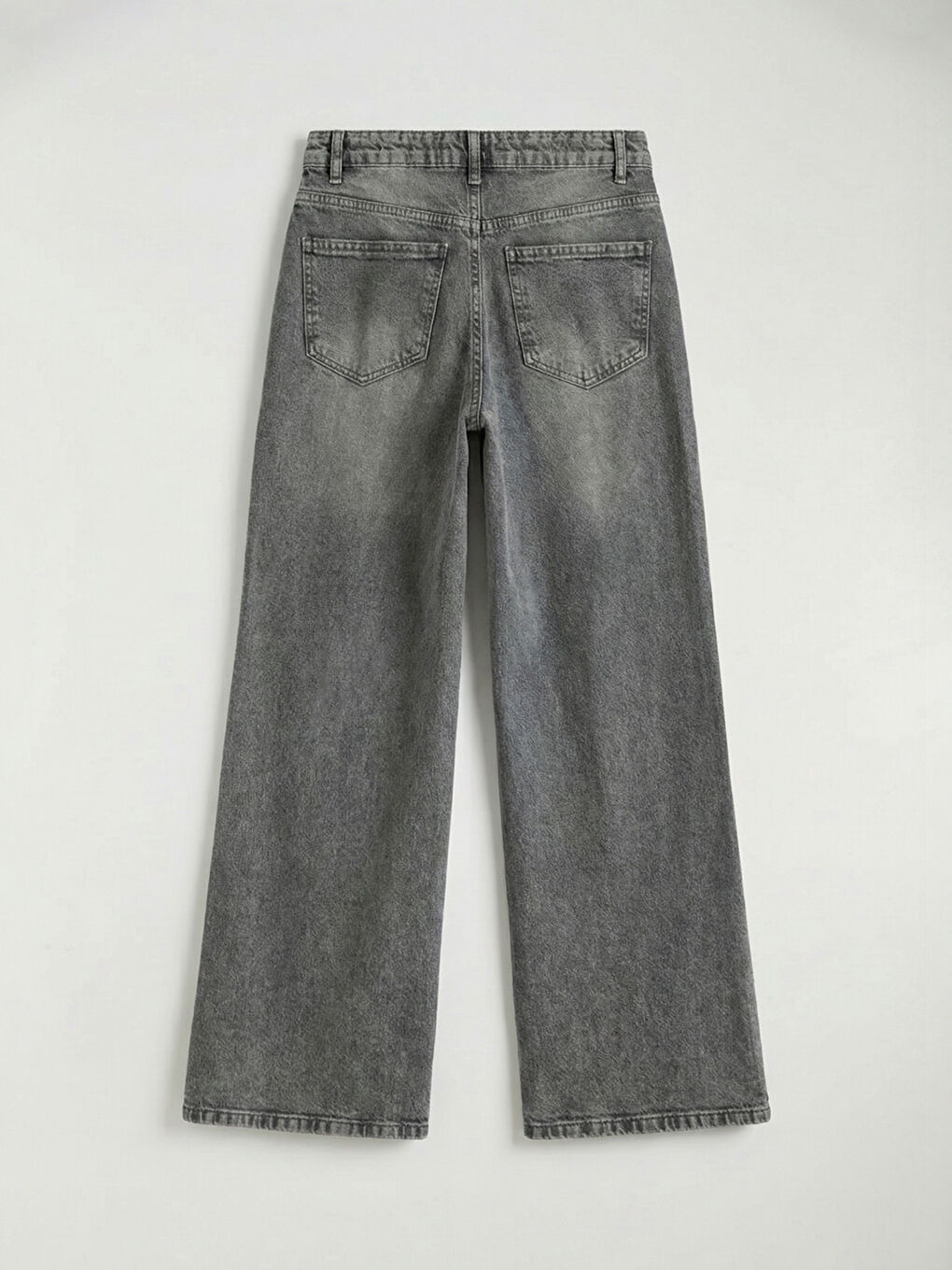 Gri Wideleg Kadın Jean Pantolon-1