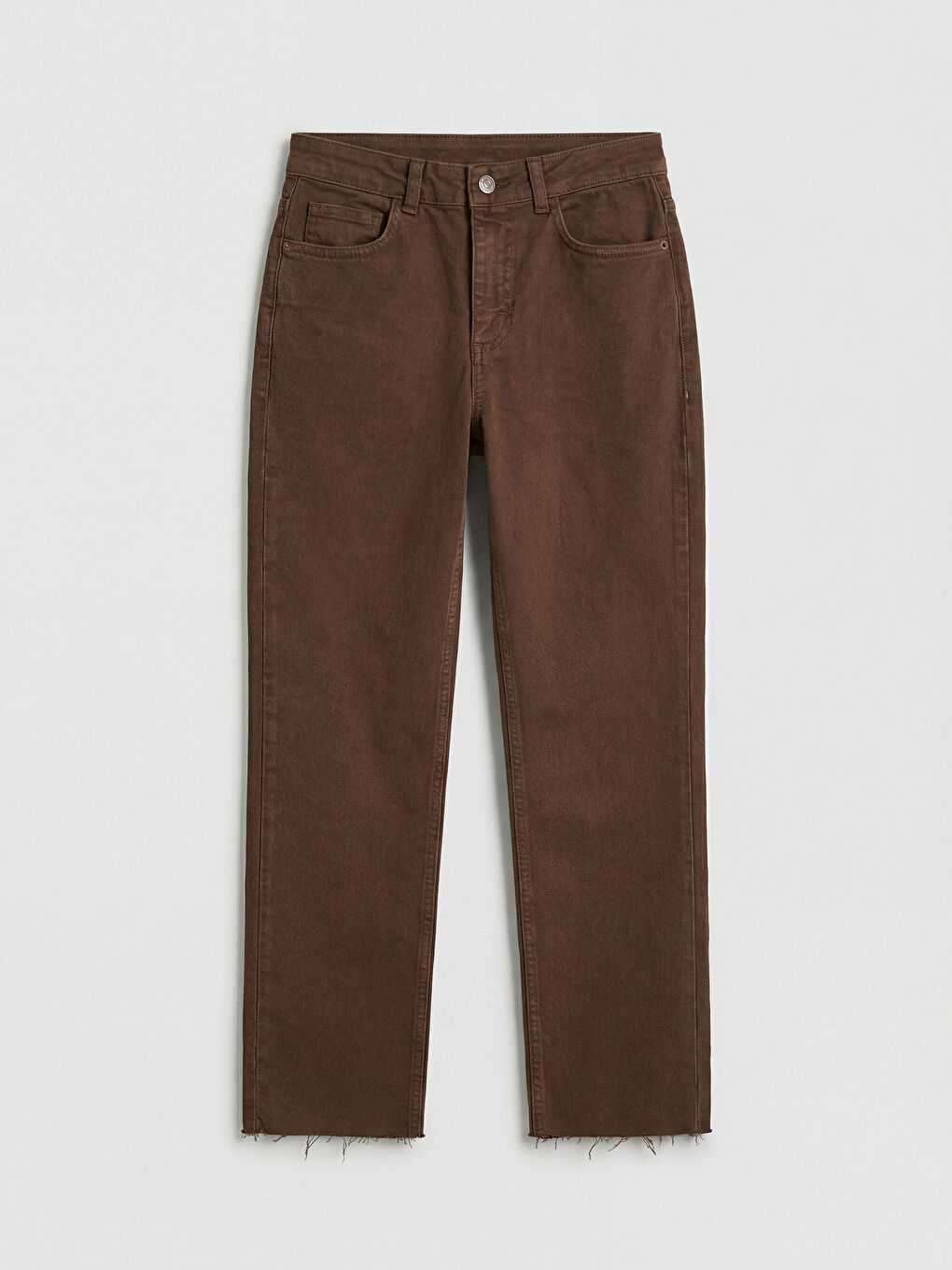 Kahverengi Crop Flare Kadın Jean Pantolon	
