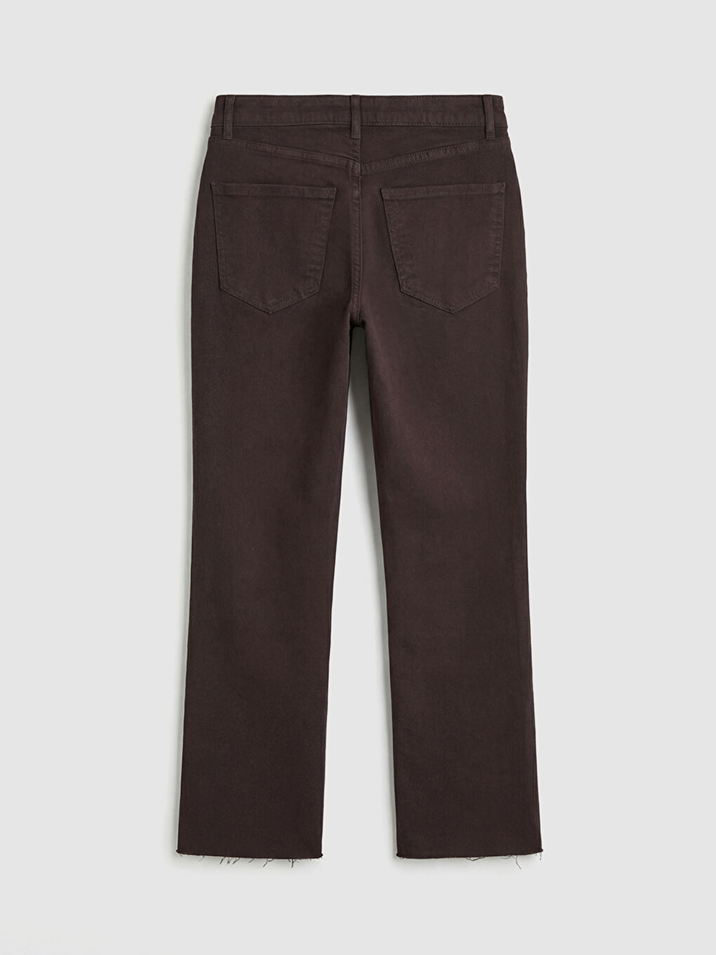 Kahverengi Crop Flare Kadın Jean Pantolon-5