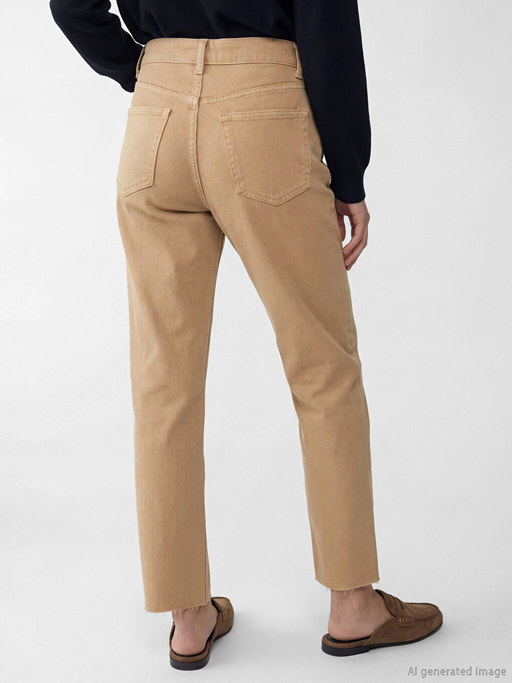 Bej Crop Flare Kadın Jean Pantolon	
-3