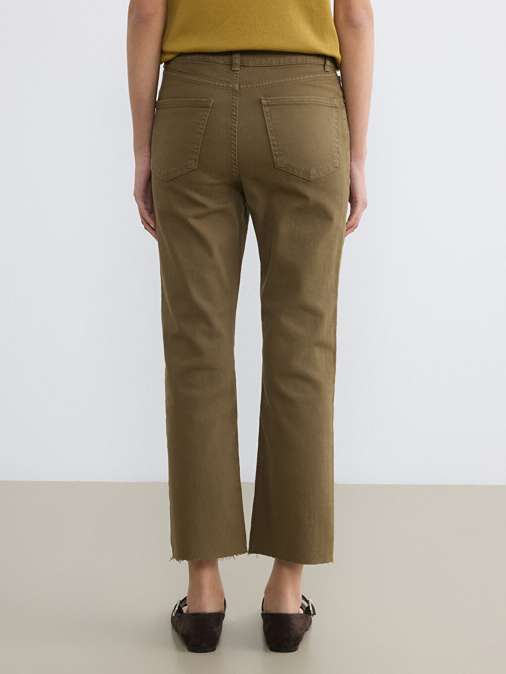 Haki Crop Flare Kadın Jean Pantolon	
-3