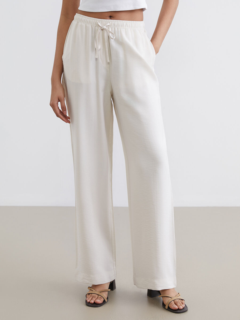Woman BEIGE Trousers-1