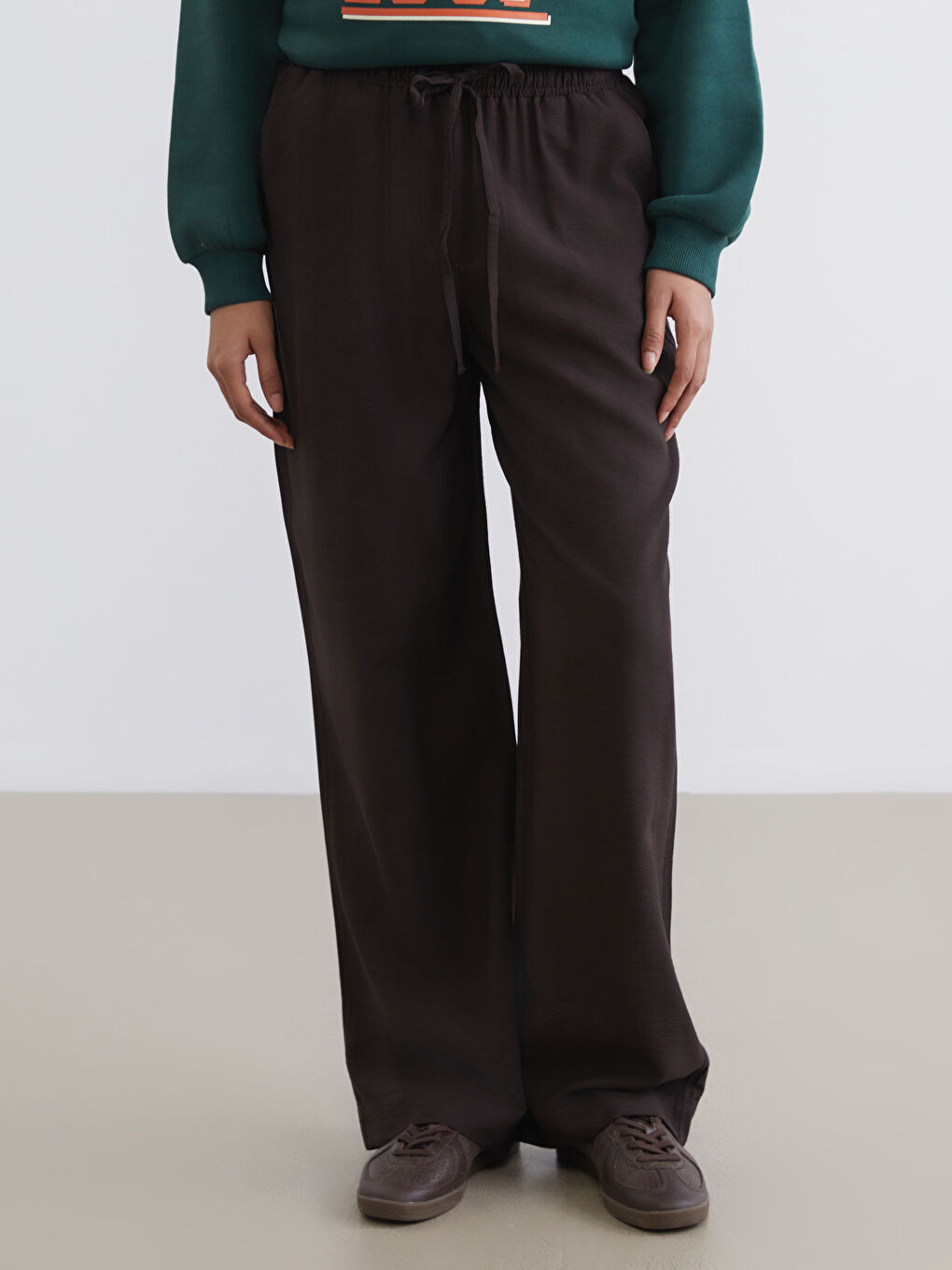 Woman BROWN Trousers-1