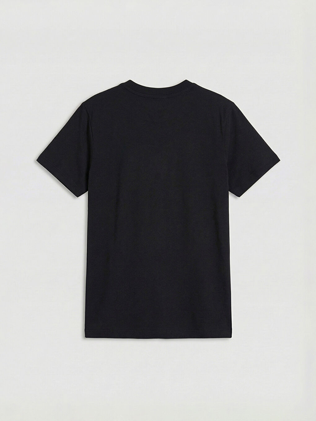 Siyah Bisiklet Yaka Baskılı Erkek Çocuk Tişört-1