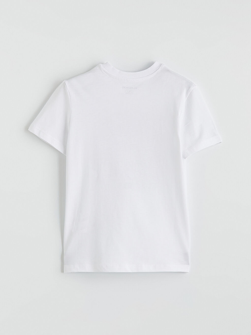 Beyaz Bisiklet Yaka Baskılı Erkek Çocuk Tişört-2