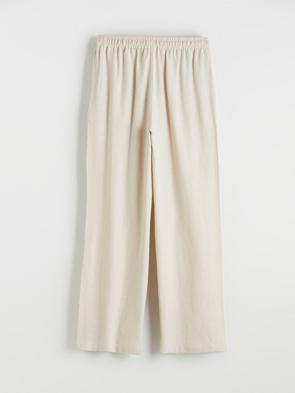 بنطلون نسائي بمزيج الكتان مع خصر مرن-6