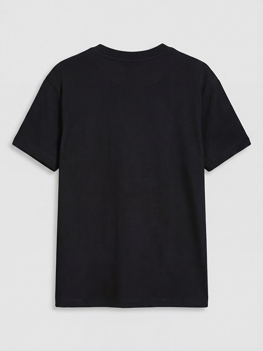 Siyah Bisiklet Yaka Baskılı Erkek Çocuk Tişört-1